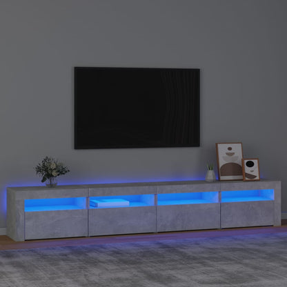 Mobile Porta TV con Luci LED Grigio Cemento 240x35x40 cm - homemem39