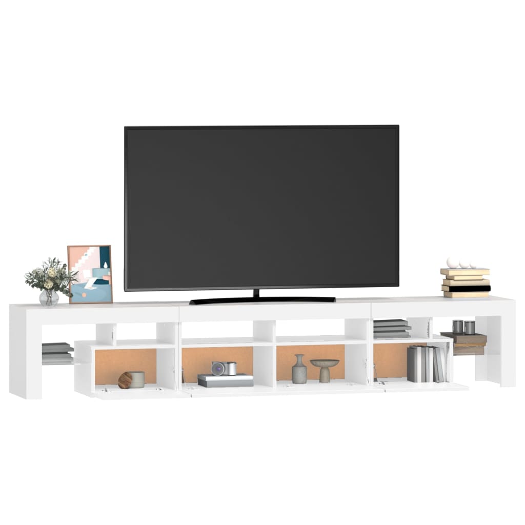 Mobile Porta TV con Luci LED Bianco 230x36,5x40 cm - homemem39