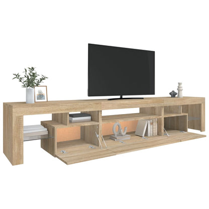 Mobile Porta TV con Luci LED Rovere Sonoma 215x36,5x40 cm - homemem39