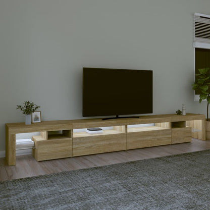 Mobile Porta TV con Luci LED Rovere Sonoma 290x36,5x40 cm - homemem39