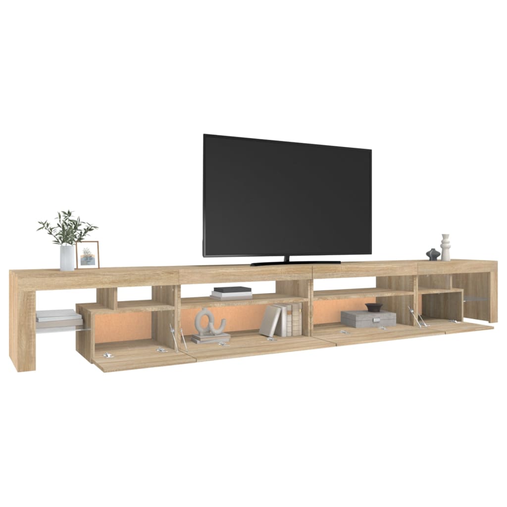 Mobile Porta TV con Luci LED Rovere Sonoma 290x36,5x40 cm - homemem39