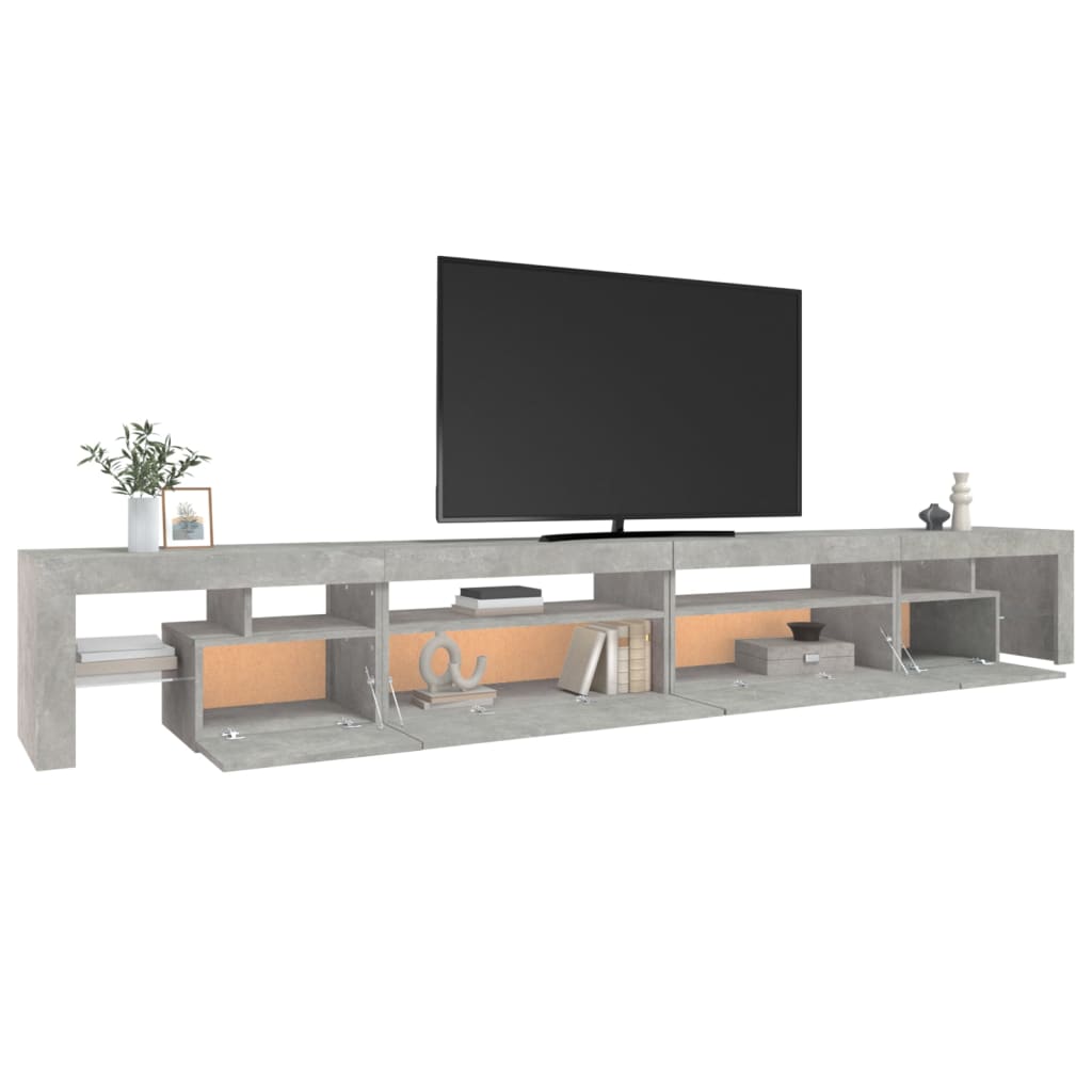 Mobile Porta TV con Luci LED Grigio Cemento 290x36,5x40 cm - homemem39