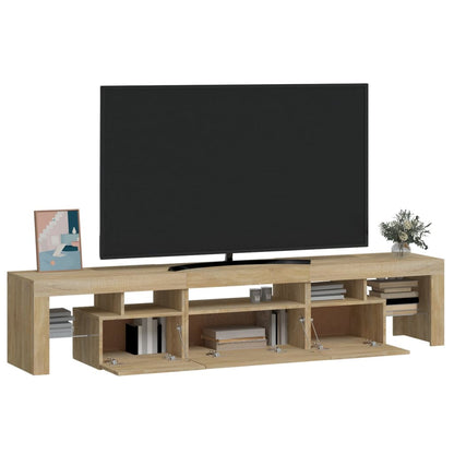Mobile Porta TV con Luci LED Rovere Sonoma 200x36,5x40 cm - homemem39