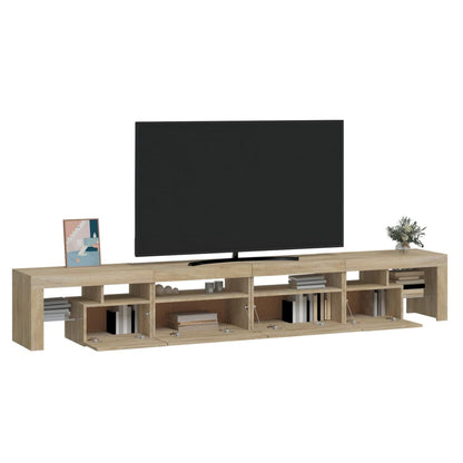 Mobile Porta TV con Luci LED Rovere Sonoma 260x36,5x40 cm - homemem39