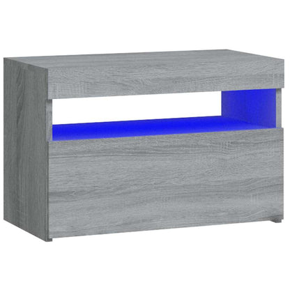 Comodino con Luci LED Grigio Sonoma 60x35x40 cm | homemem39