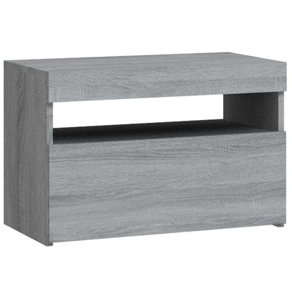 Comodino con Luci LED Grigio Sonoma 60x35x40 cm | homemem39