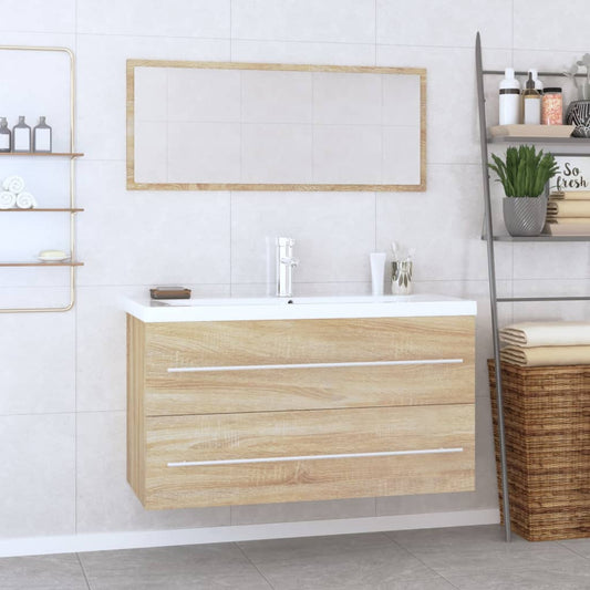 Set Mobili da Bagno 3 pz Rovere Sonoma | homemem39