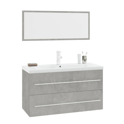Set Mobili da Bagno 3 pz Grigio Cemento | homemem39