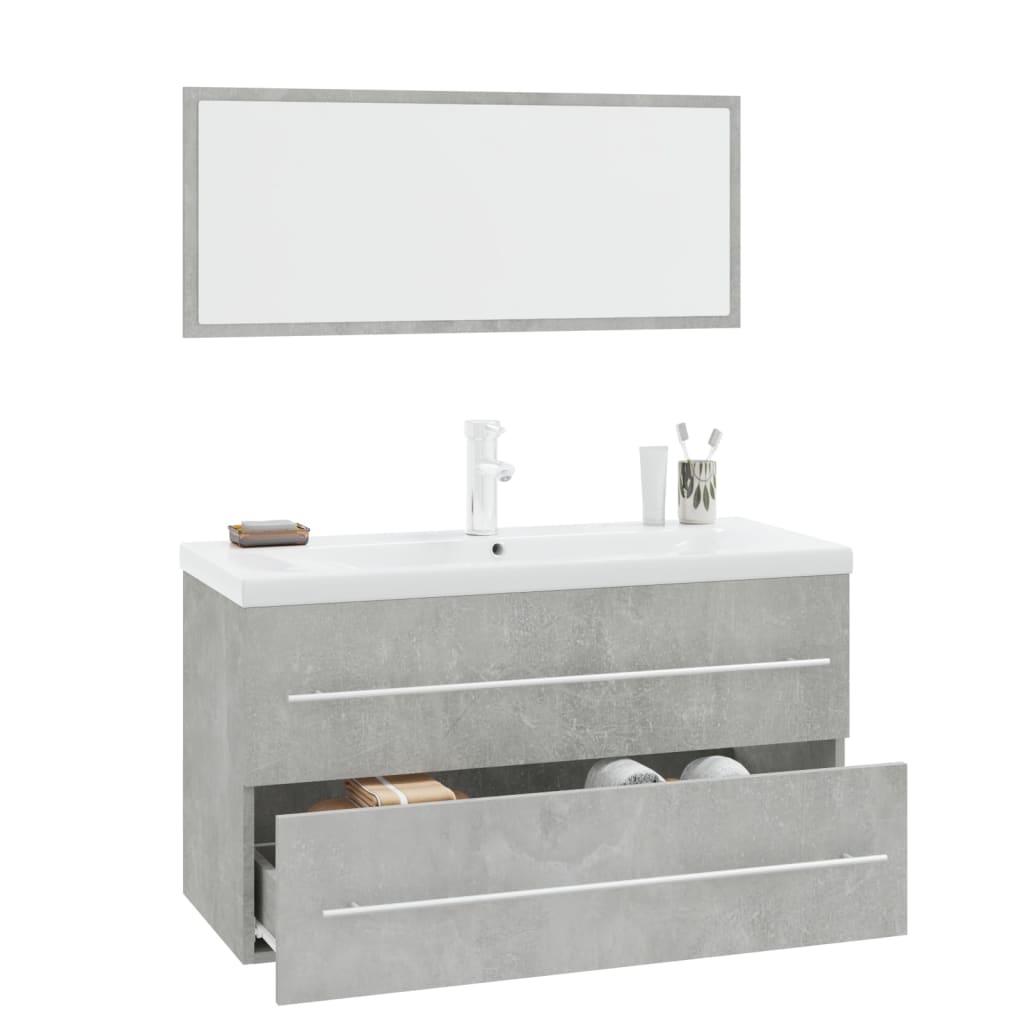 Set Mobili da Bagno 3 pz Grigio Cemento | homemem39