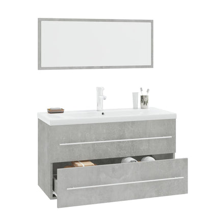 Set Mobili da Bagno 3 pz Grigio Cemento | homemem39