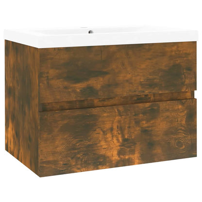 Mobile Bagno con Lavabo Integrato Rovere Fumo Legno Multistrato | homemem39
