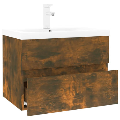 Mobile Bagno con Lavabo Integrato Rovere Fumo Legno Multistrato | homemem39