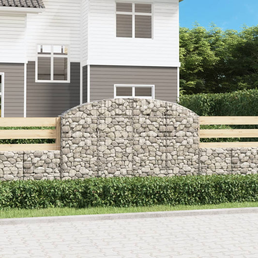Cesto Gabbione ad Arco 200x30x120/140 cm Ferro Zincato | homemem39