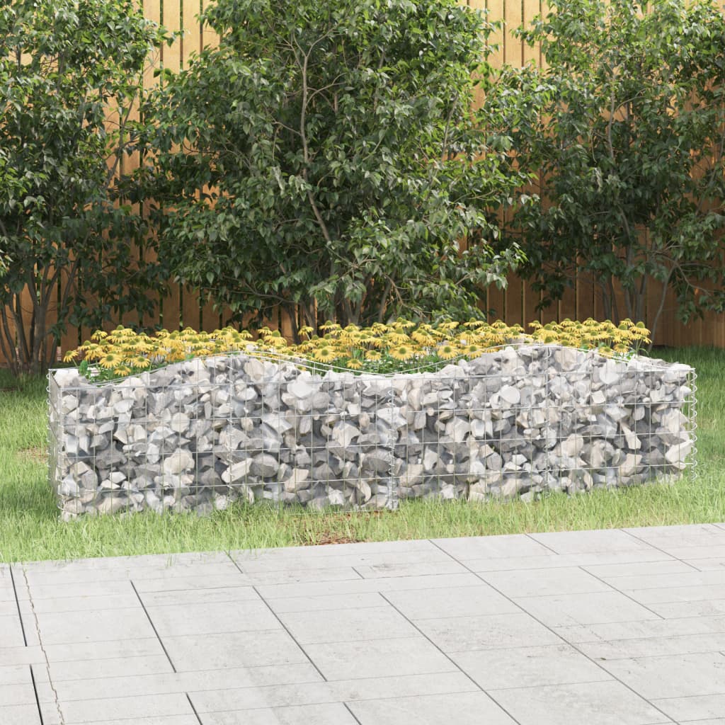 Gabbione ad Arco con Letto Rialzato 200x50x50 cm Ferro Zincato | homemem39