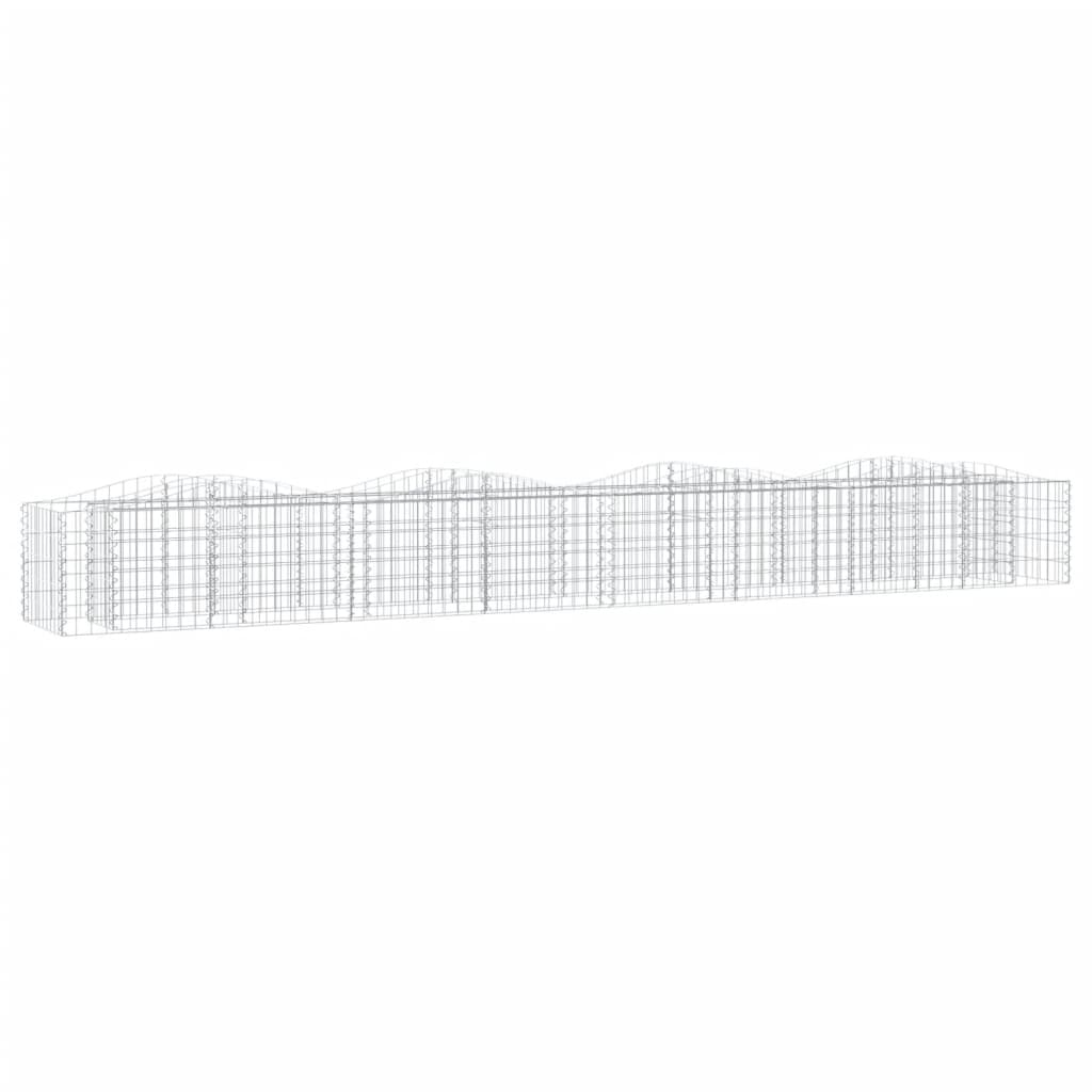 Gabbione ad Arco con Letto Rialzato 400x50x50 cm Ferro Zincato | homemem39