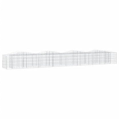 Gabbione ad Arco con Letto Rialzato 400x50x50 cm Ferro Zincato | homemem39
