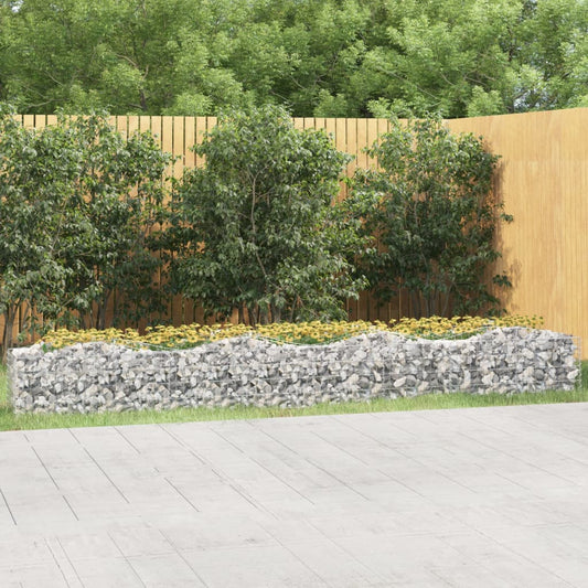 Gabbione ad Arco con Letto Rialzato 400x50x50 cm Ferro Zincato | homemem39