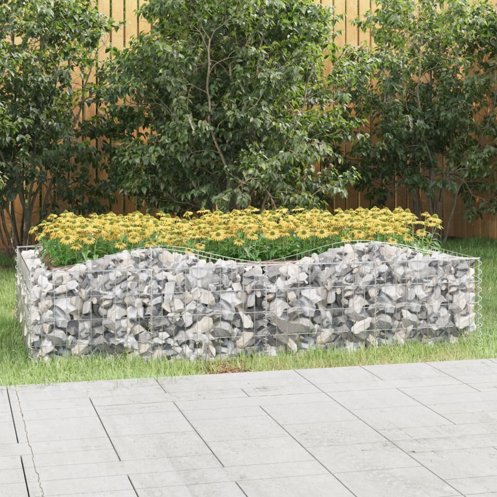 Gabbione ad Arco con Letto Rialzato 200x100x50 cm Ferro Zincato | homemem39