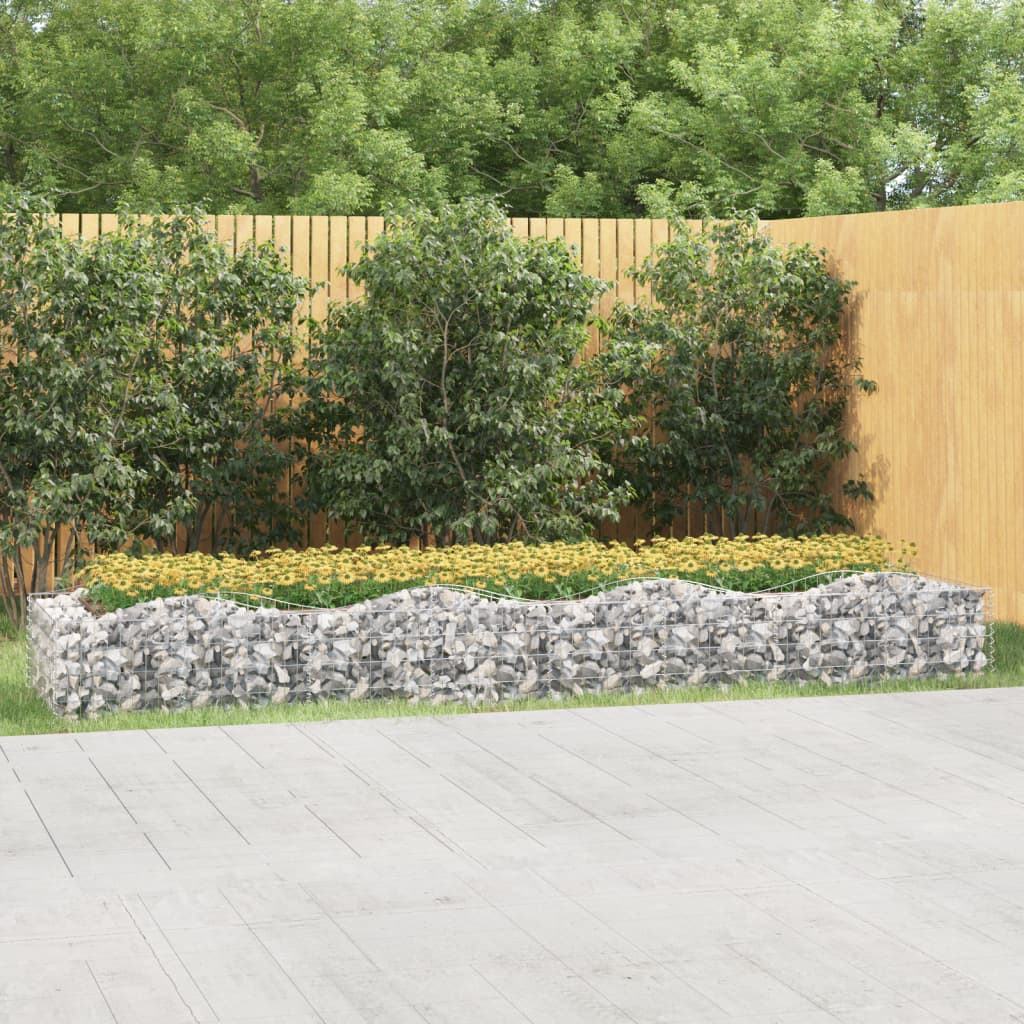 Gabbione ad Arco con Letto Rialzato 400x100x50 cm Ferro Zincato | homemem39
