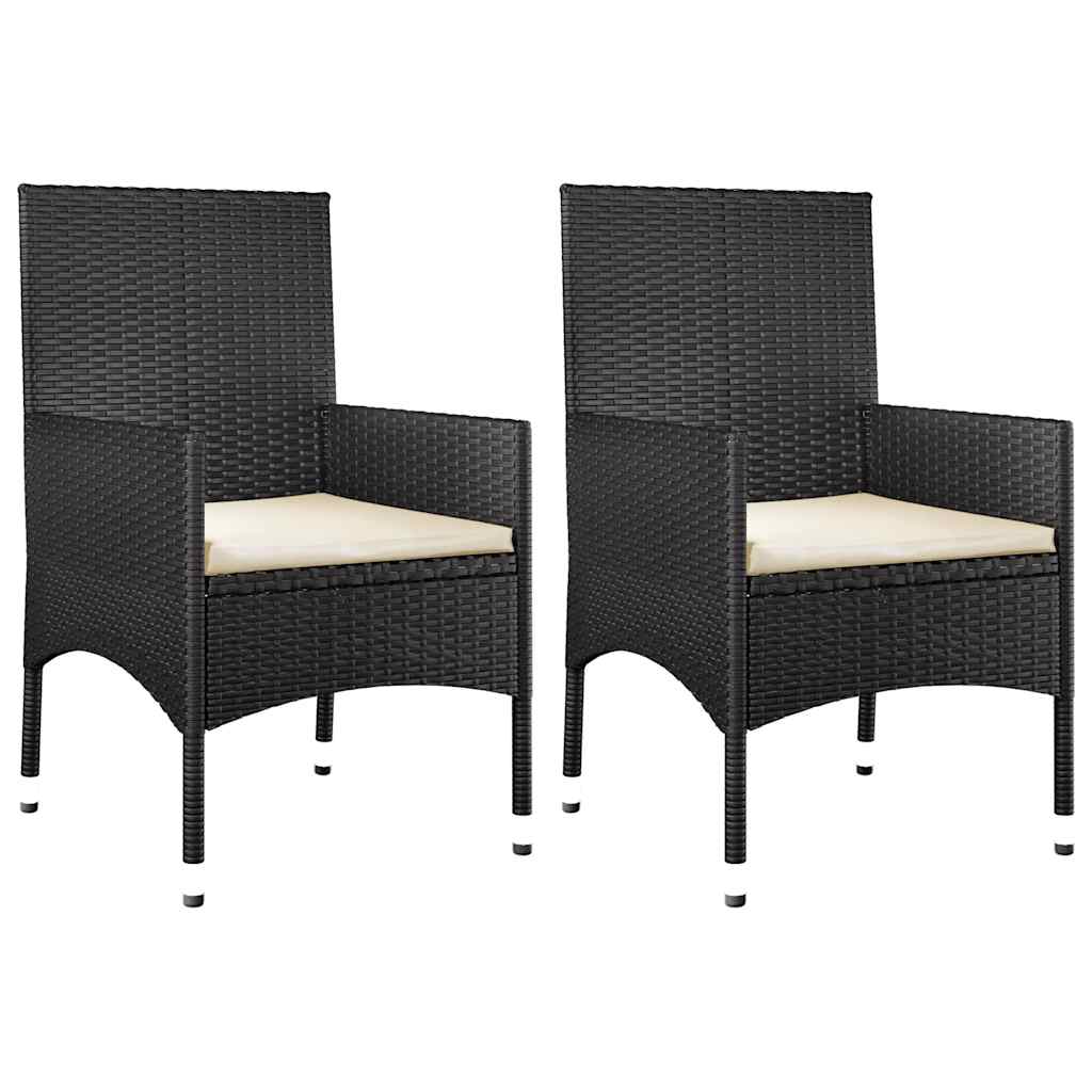 Set Divani da Giardino 4 pz con Cuscini Nero in Polyrattan - homemem39
