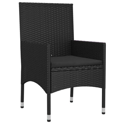 Set Divani da Giardino 4 pz con Cuscini Nero in Polyrattan - homemem39