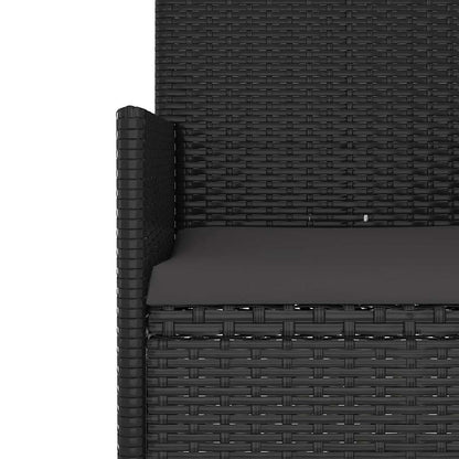 Set Divani da Giardino 4 pz con Cuscini Nero in Polyrattan - homemem39