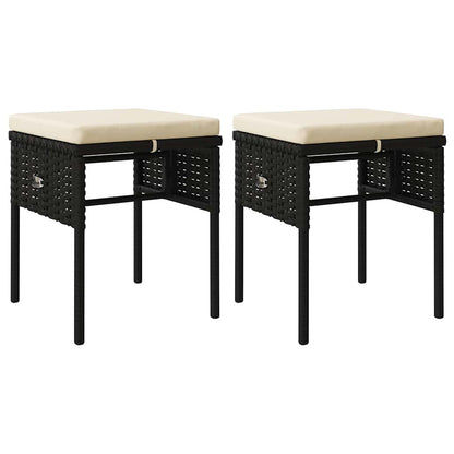 Set Mobili da Giardino 6 pz con Cuscini in Polyrattan Nero | homemem39