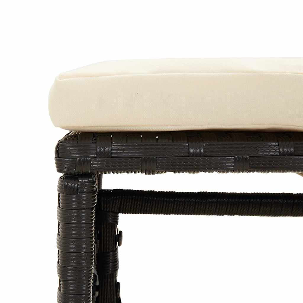 Set Mobili da Giardino 6 pz con Cuscini in Polyrattan Nero | homemem39