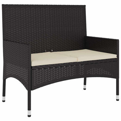 Set Mobili da Giardino 6 pz con Cuscini in Polyrattan Nero | homemem39