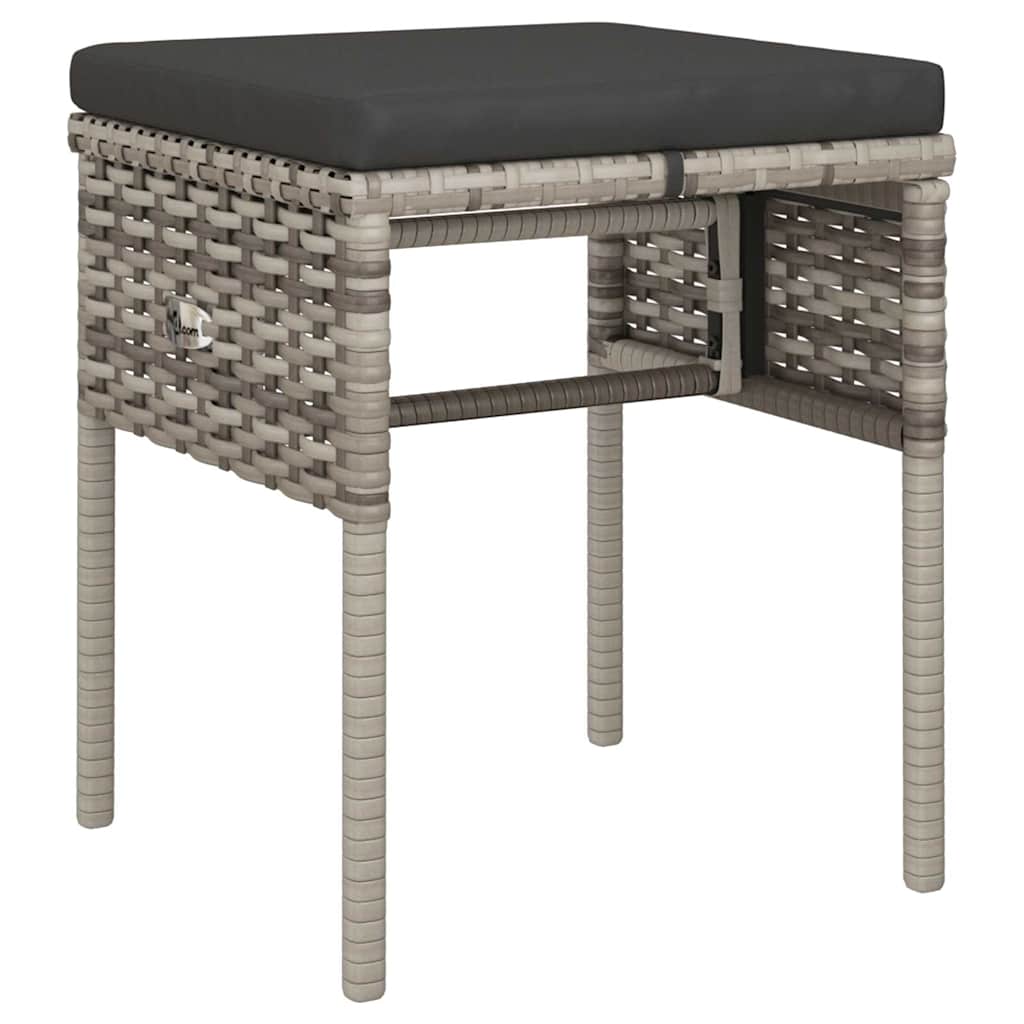 Set Divani da Giardino 6 pz con Cuscini in Polyrattan Grigio | homemem39
