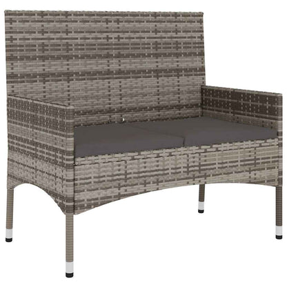 Set Divani da Giardino 6 pz con Cuscini in Polyrattan Grigio | homemem39