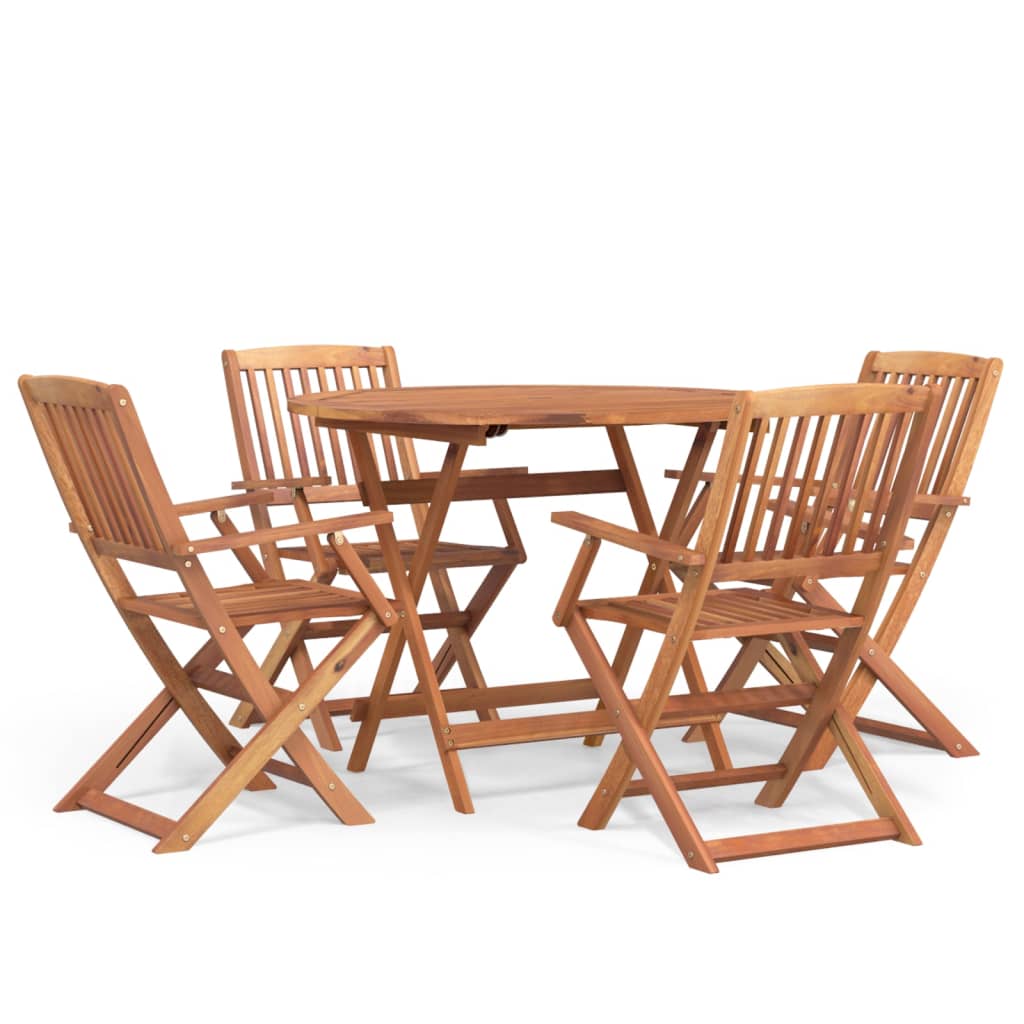 Set da Pranzo per Giardino 5 pz in Legno Massello di Acacia | homemem39