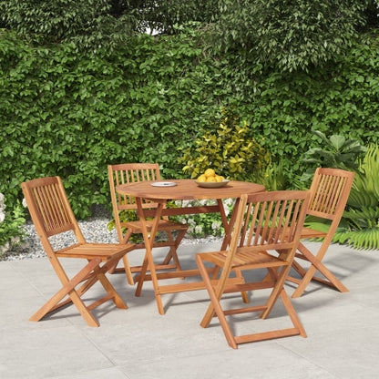 Set da Pranzo per Giardino 5 pz in Legno Massello di Acacia | homemem39