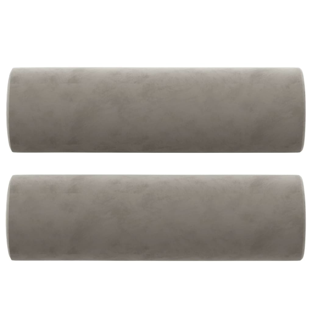 Divano a 2 Posti con Cuscini Grigio Chiaro 140 cm in Velluto