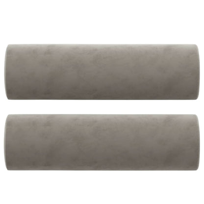 Divano a 2 Posti con Cuscini Grigio Chiaro 140 cm in Velluto
