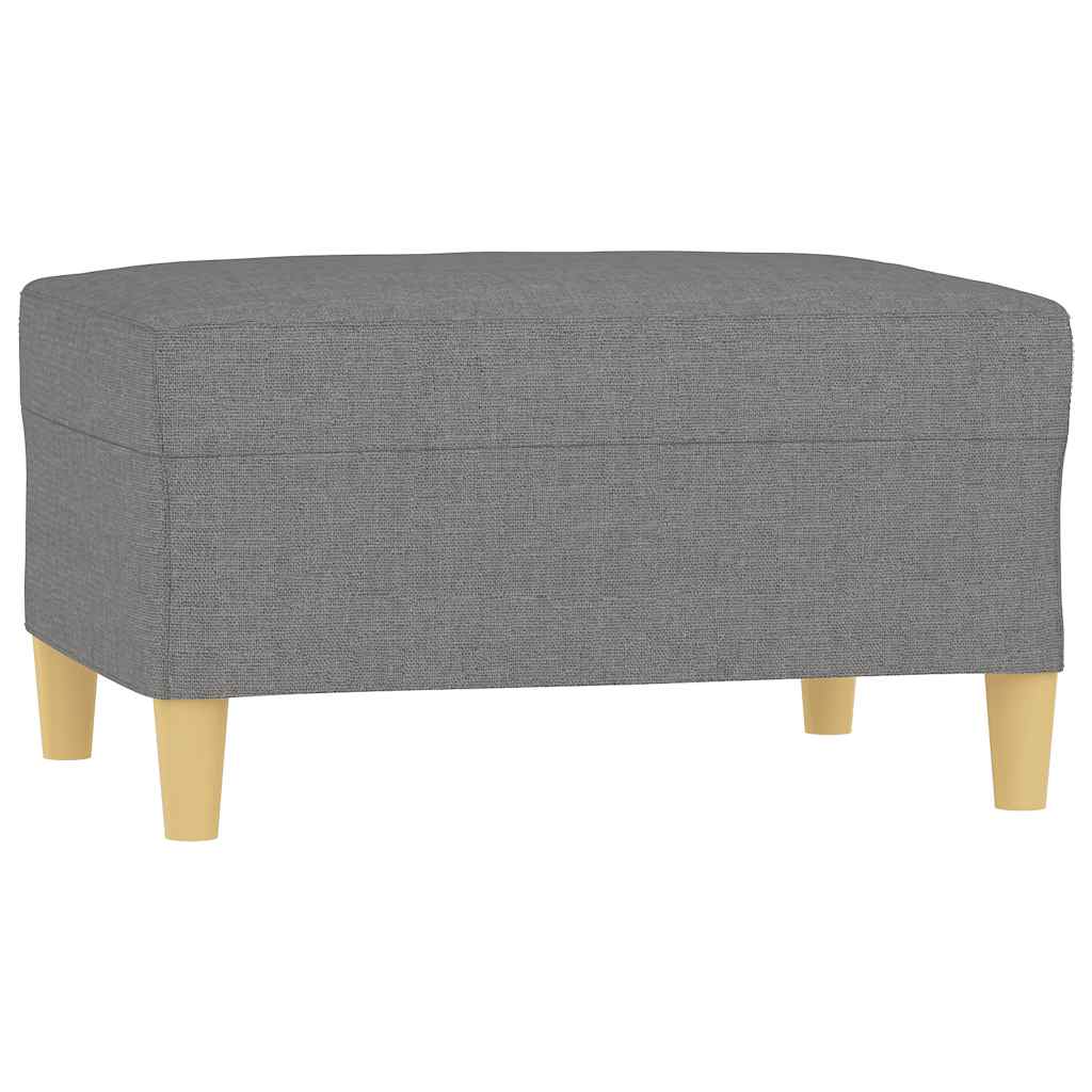 Divano a 3 Posti con Poggiapiedi Grigio Scuro 210cm in Tessuto | homemem39
