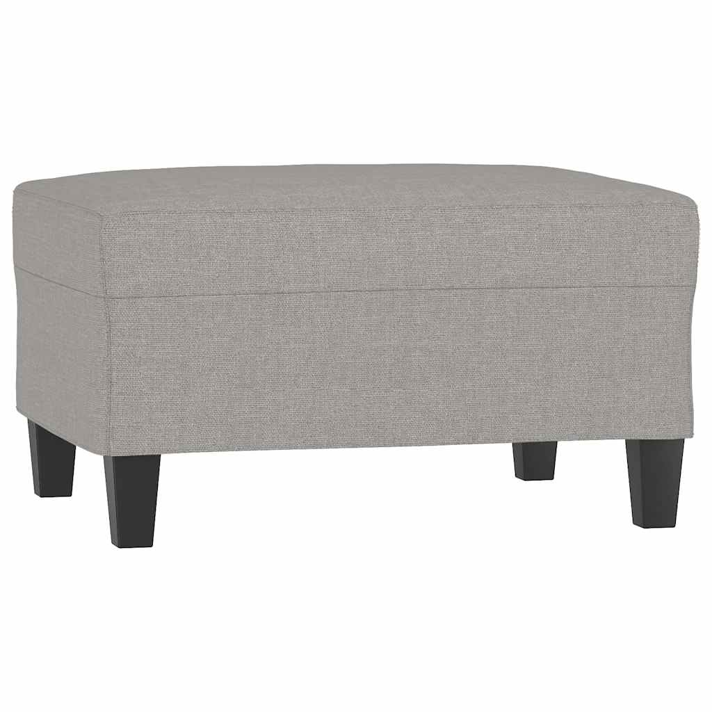 Divano a 3 Posti con Poggiapiedi Grigio Chiaro 210cm in Tessuto | homemem39