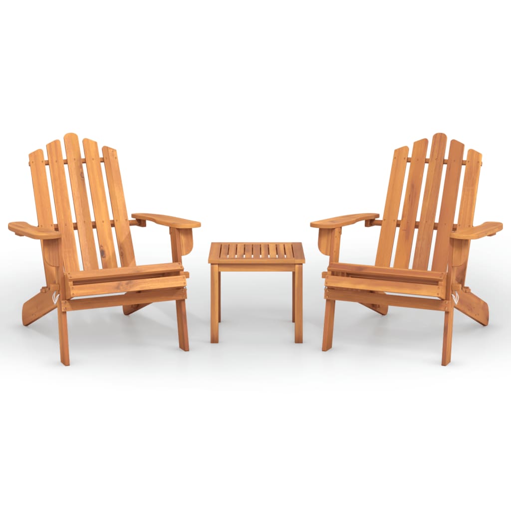 Set Salotto da Giardino Adirondack 3pz Legno Massello di Acacia | homemem39
