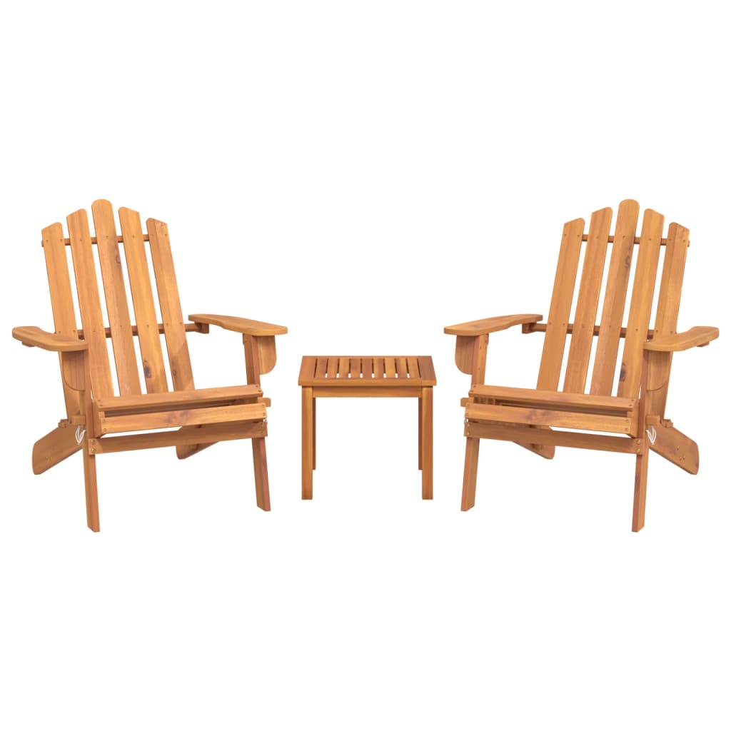Set Salotto da Giardino Adirondack 3pz Legno Massello di Acacia | homemem39