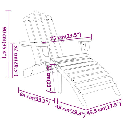 Set Salotto da Giardino Adirondack 3pz Legno Massello di Acacia | homemem39