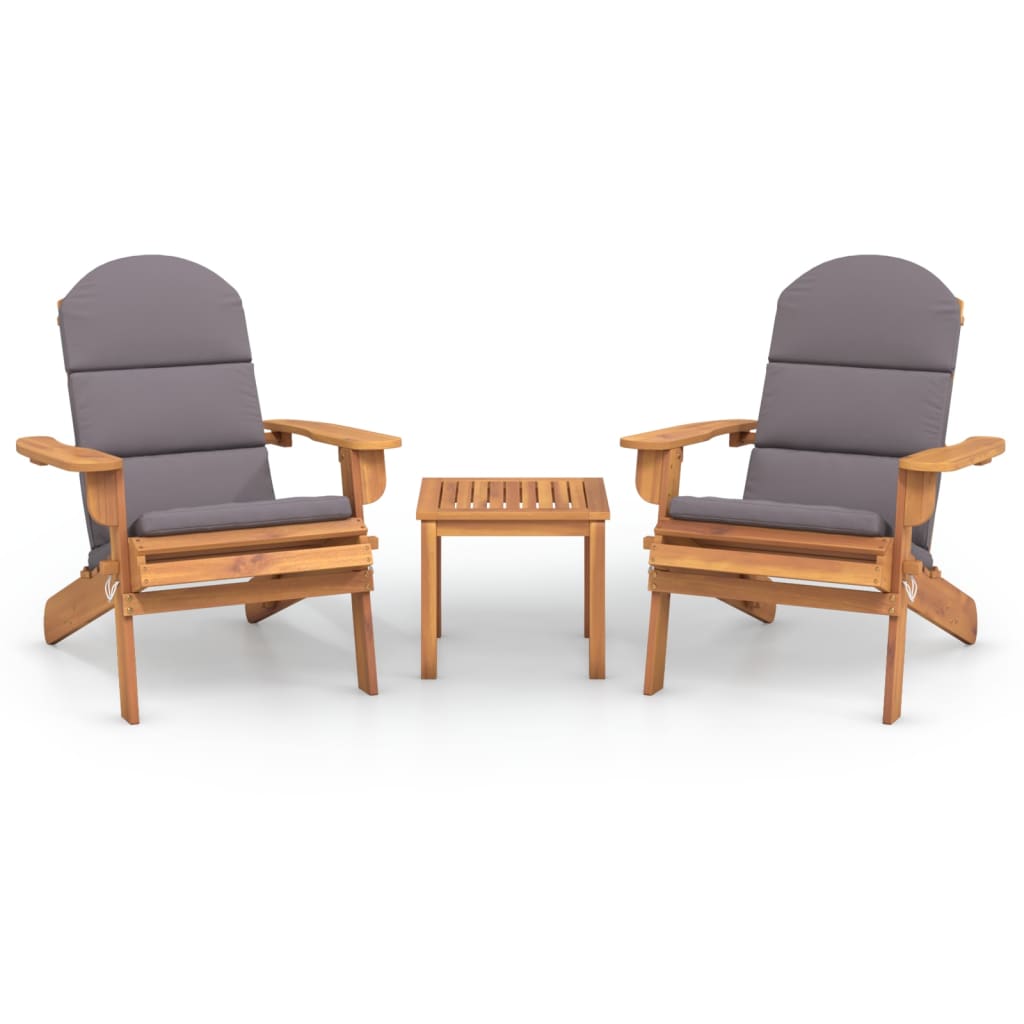 Set Salotto da Giardino Adirondack 3pz Legno Massello di Acacia | homemem39