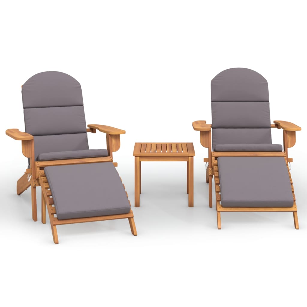Set Salotto da Giardino Adirondack 3pz Legno Massello di Acacia | homemem39