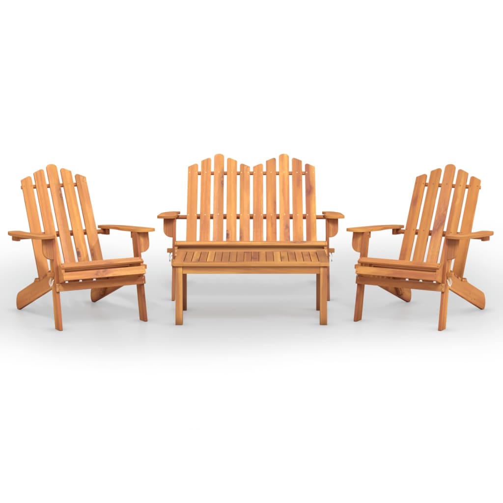 Set Salotto da Giardino Adirondack 4pz Legno Massello di Acacia | homemem39