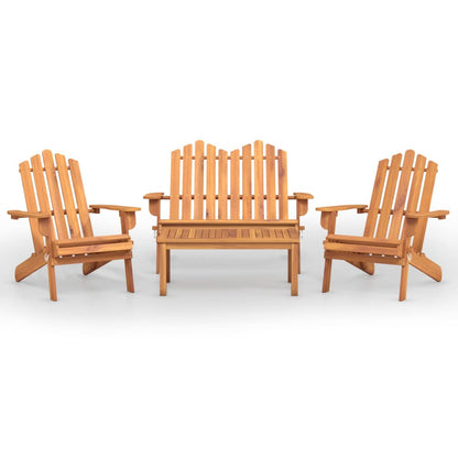 Set Salotto da Giardino Adirondack 4pz Legno Massello di Acacia | homemem39