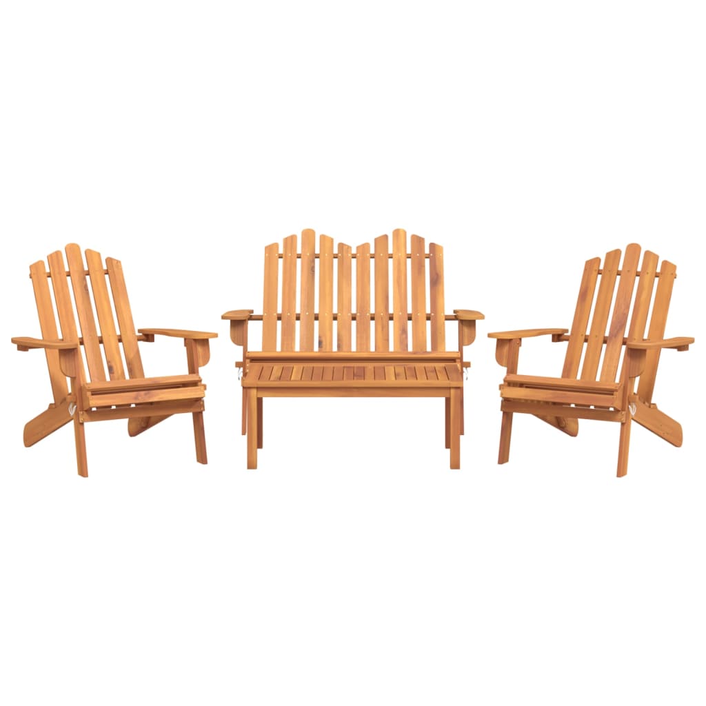 Set Salotto da Giardino Adirondack 4pz Legno Massello di Acacia | homemem39