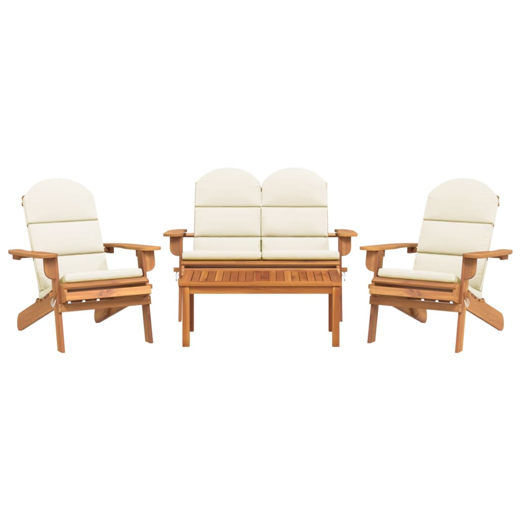 Set Salotto da Giardino Adirondack 4pz Legno Massello di Acacia - homemem39