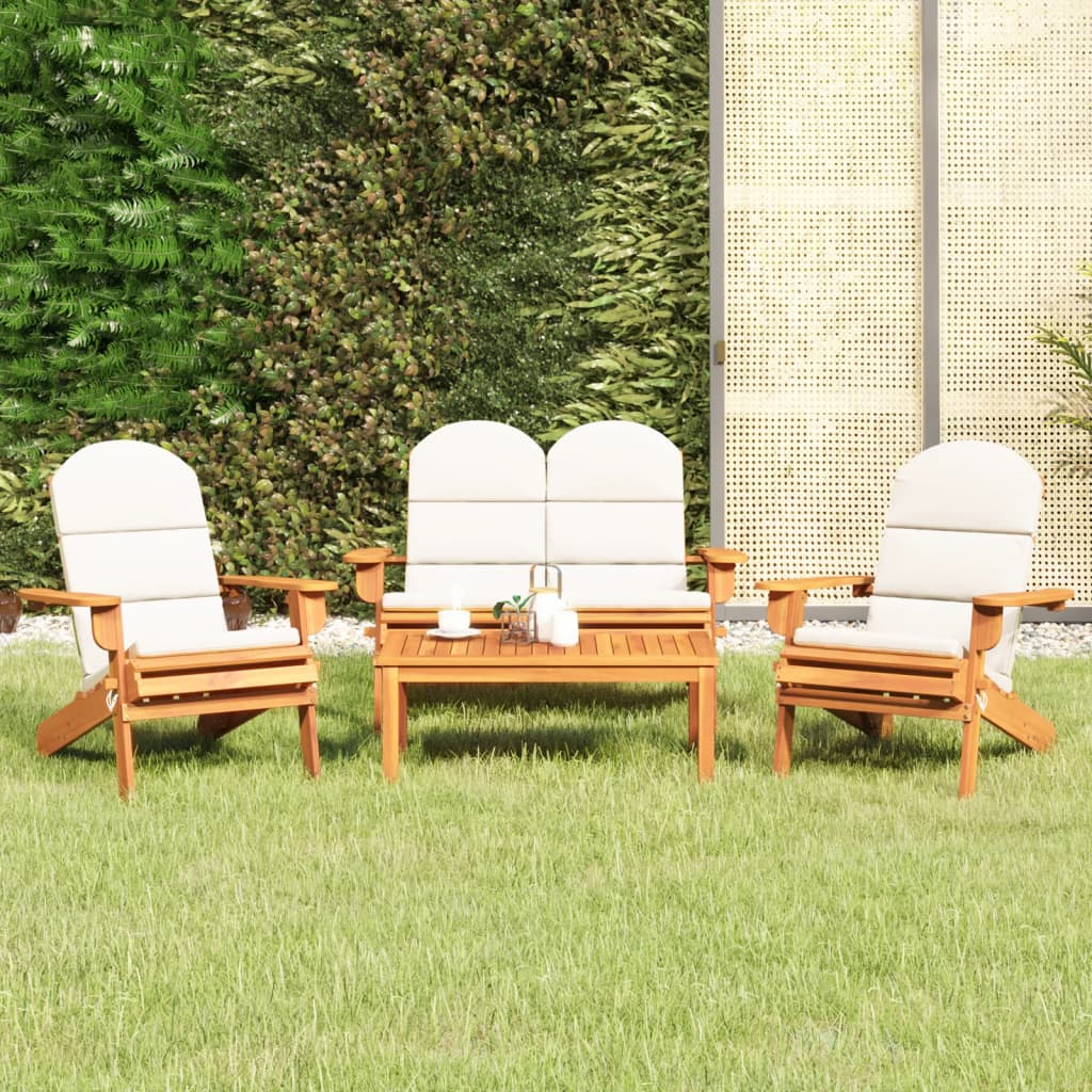 Set Salotto da Giardino Adirondack 4pz Legno Massello di Acacia - homemem39