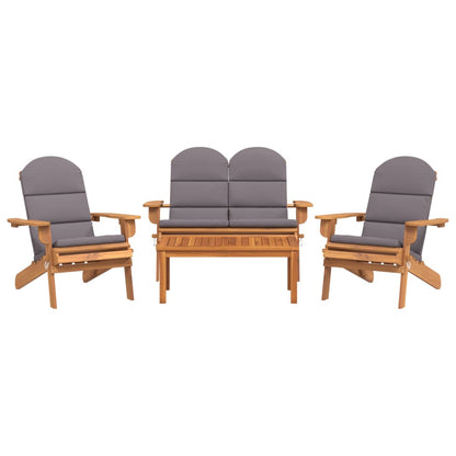 Set Salotto da Giardino Adirondack 4pz Legno Massello di Acacia | homemem39