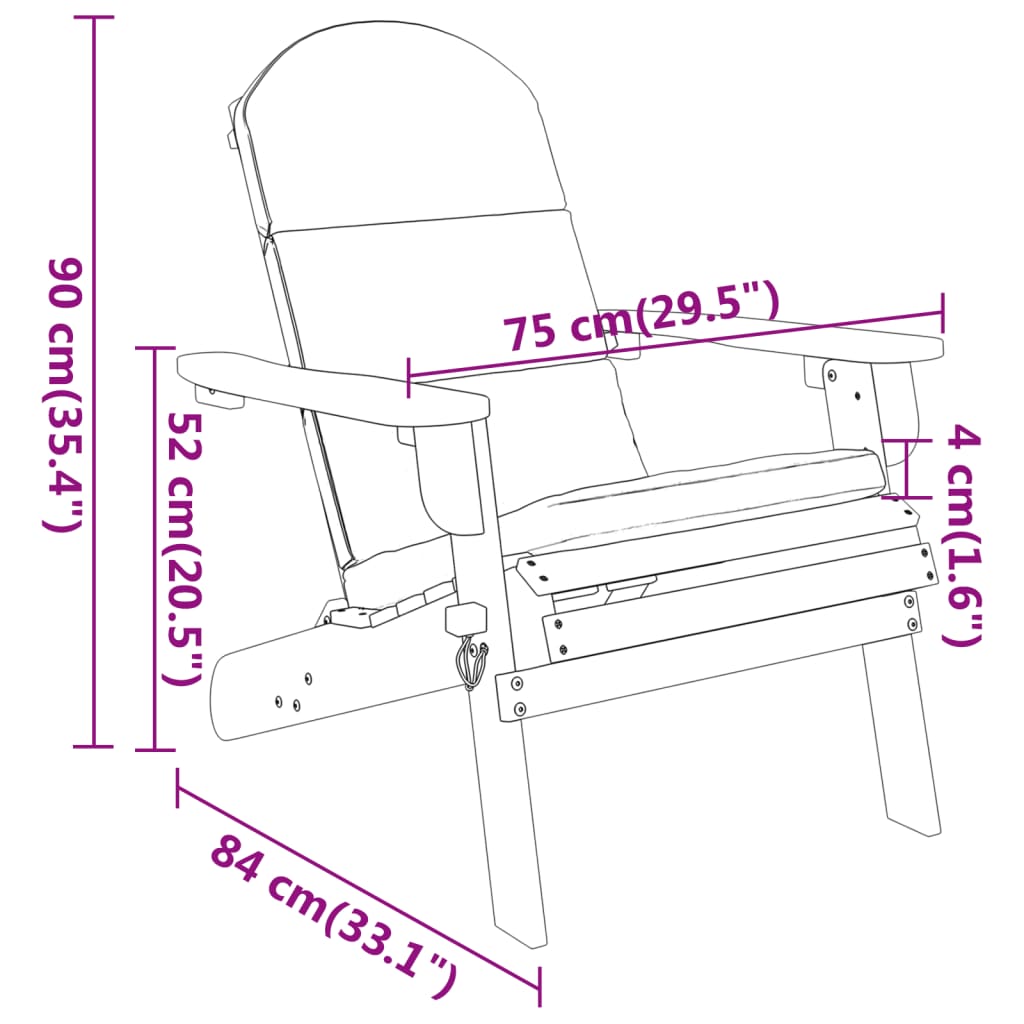 Set Salotto da Giardino Adirondack 4pz Legno Massello di Acacia | homemem39