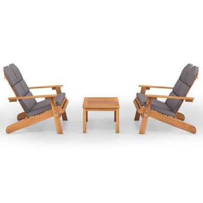 Set Salotto da Giardino Adirondack 3pz Legno Massello di Acacia | homemem39